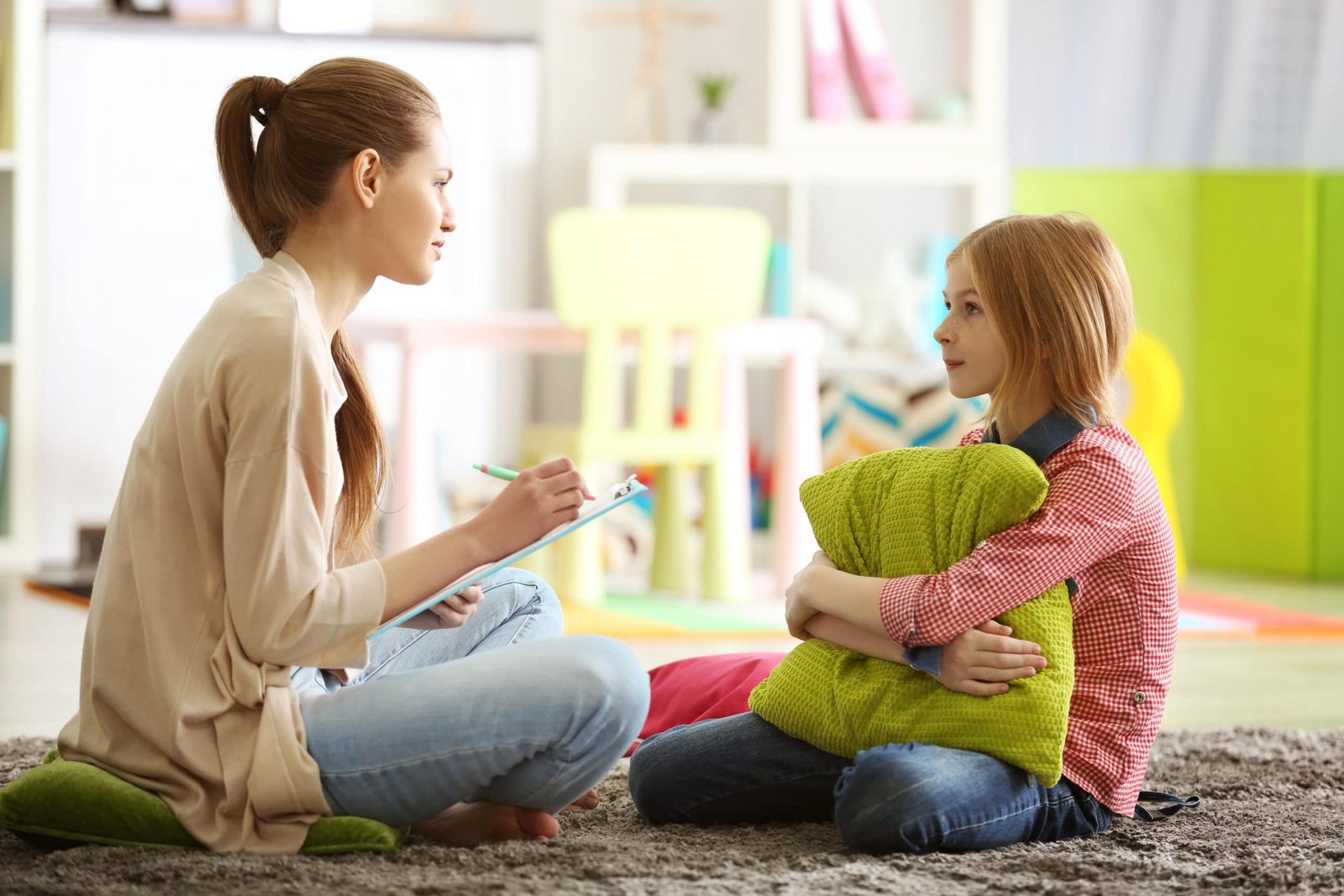 young girl in therapy