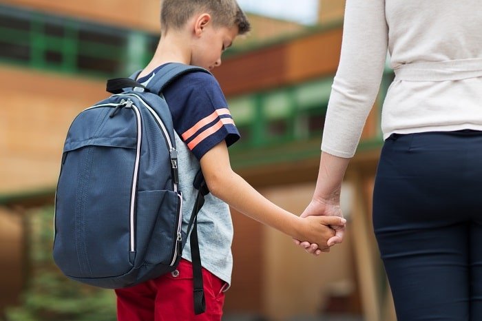 child going to school