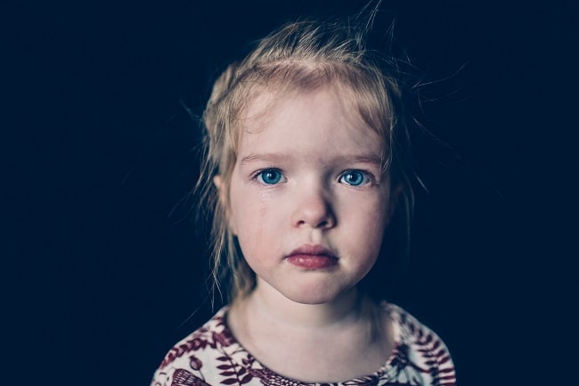 young girl with blue eyes