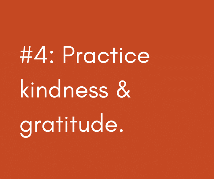 4 Practice kindness and gratitude