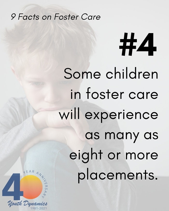 9 Heartbreaking Facts on Foster Care Some foster children will experience eight or more placements. - 9 Heartbreaking Facts on Foster Care