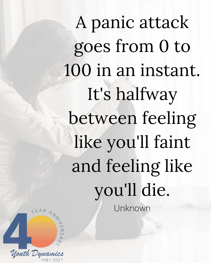 Quote 15- A panic attack goes from 0 to 100 in an instant.