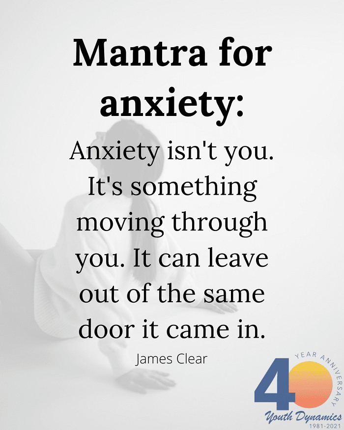 Quote 15 Anxiety is not you. Its something moving through you. It can leave out of the same door it came in. - It's Exhausting. 16 Quotes Illustrating Life with Anxiety