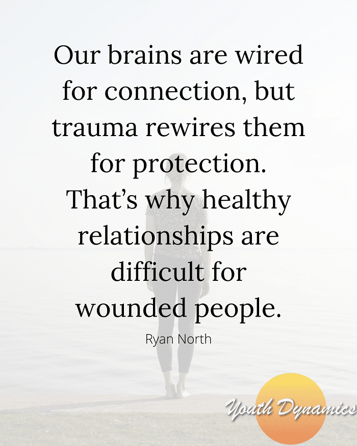 Quote 10- Our brains are wired for connection, but trauma rewires them for protection.