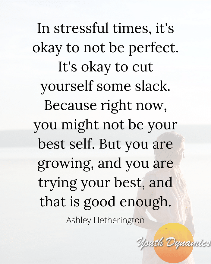 Quote 12 In stressful times its okay to not be perfect. - 13 Quotes on Navigating Stress