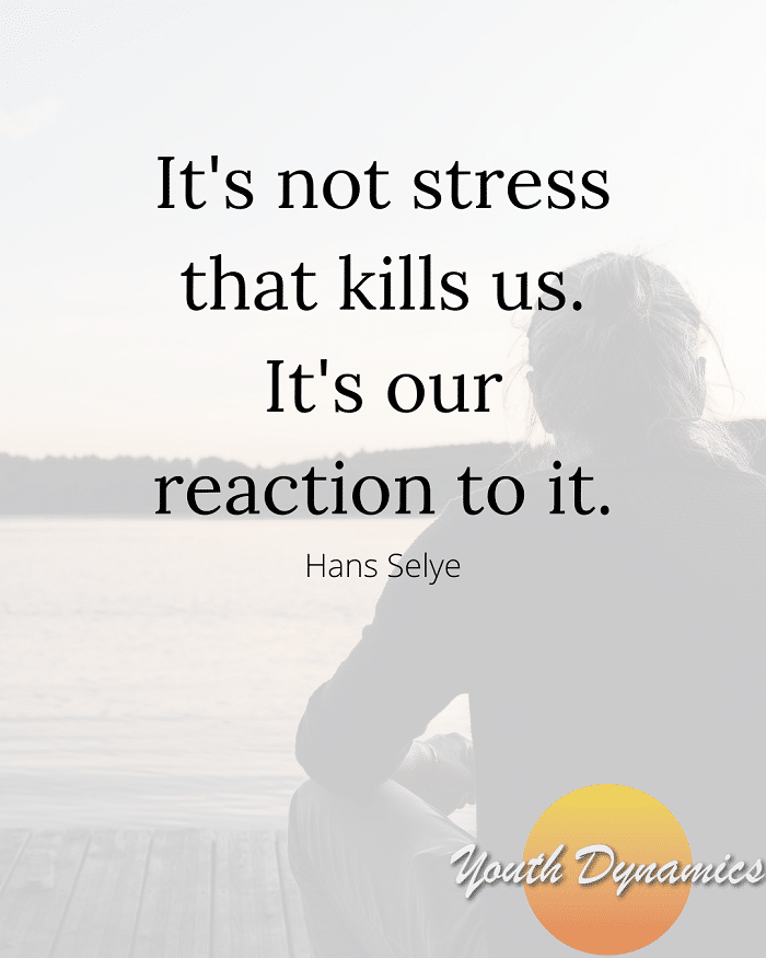 Quote 7- It's not stress that kills us. It's our reaction to it.