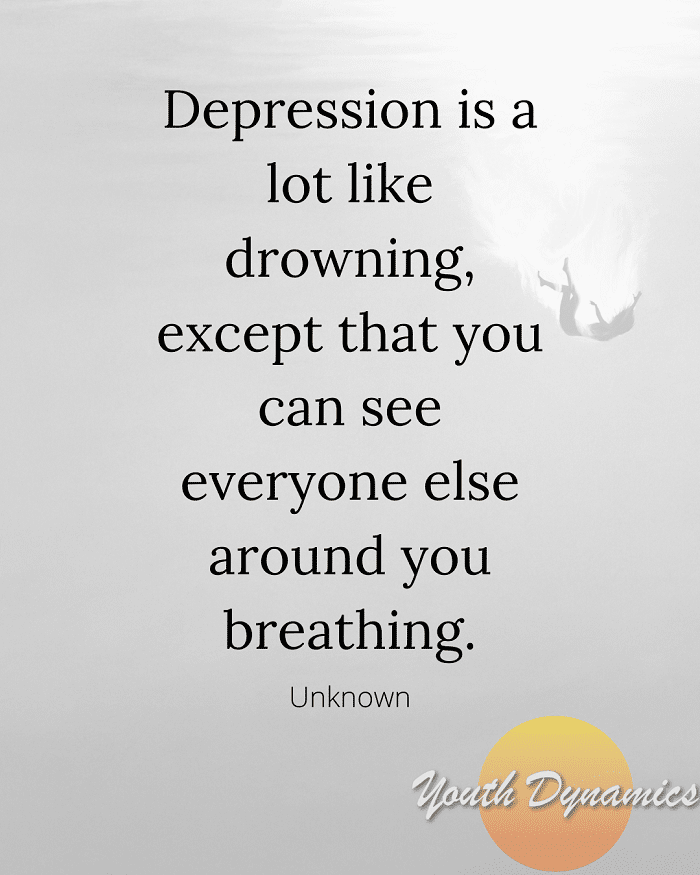 Quote- Depression is a lot like drowning black and white