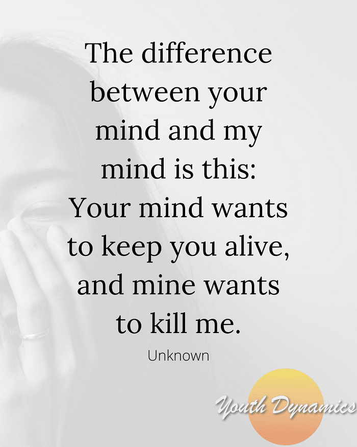 Quote- The difference between your mind and my mind is this black and white