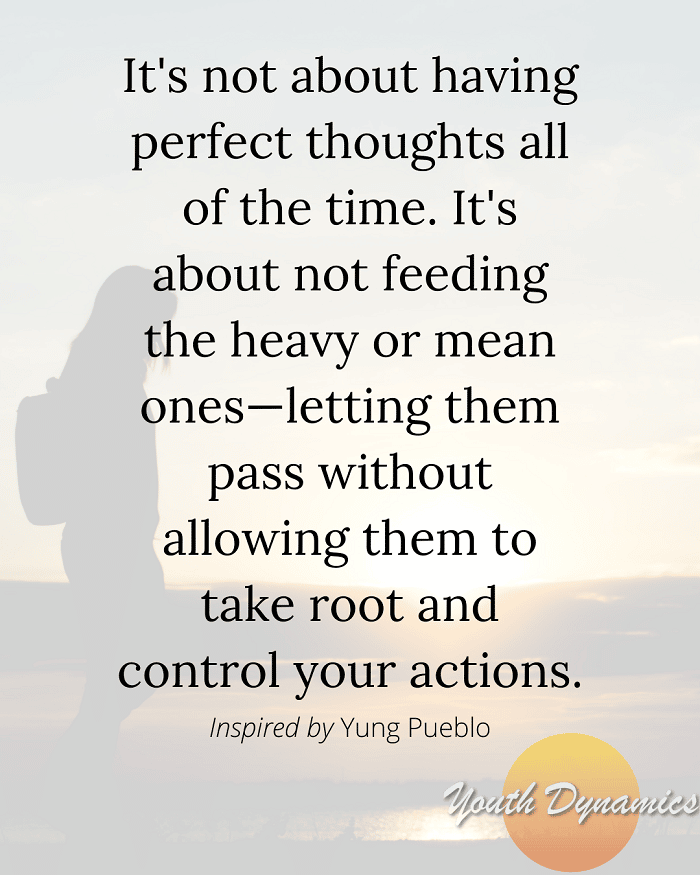 Quote 8- It's not about having perfect and kind thoughts all of the time