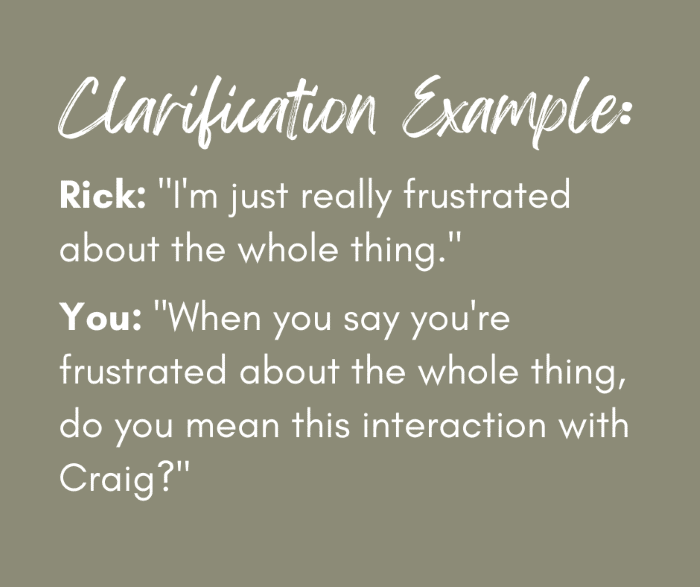 Active listening- Clarification Example