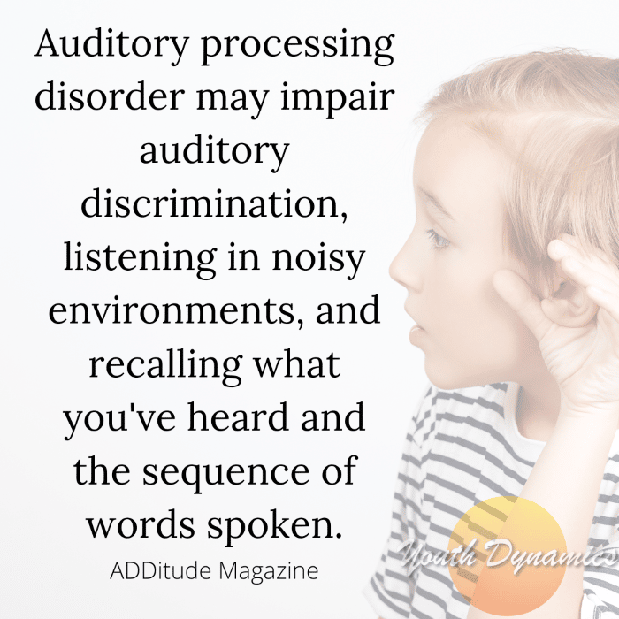 Quote 14- Auditory processing disorder may impair