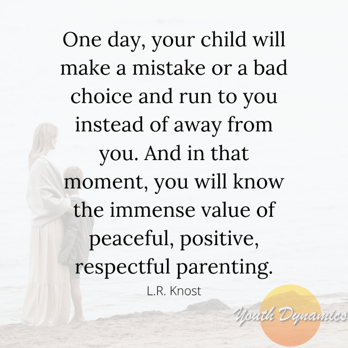 Quote 14- One day, your child will make a mistake or bad choice and run to you