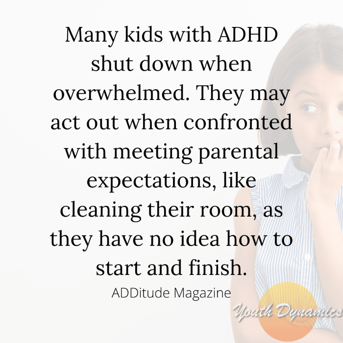 Quote 4- Many kids with ADHD Shut down when overwhelmed