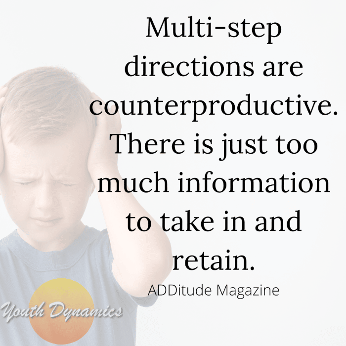Quote 5 Multi step directions are counterproductive.  - How to Help Kids with ADHD Thrive