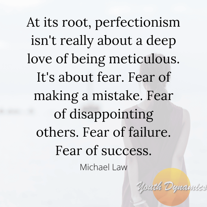 Quote 1 At its root perfectionism isnt really about a deep love of being meticulous. - 18 Quotes on Overcoming Perfectionism