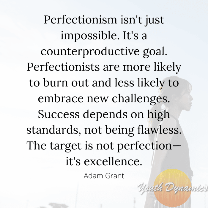 Quote 9- Perfectionism isn't just impossible. It's a counterproductive goal.