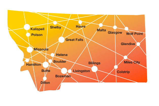 Montana Map with Polson
