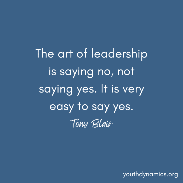 Quote 10 The art of leadership is saying no not saying yes.