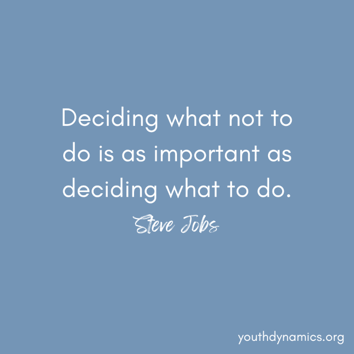 Quote 11 Deciding what not to do is as important as deciding what to do.