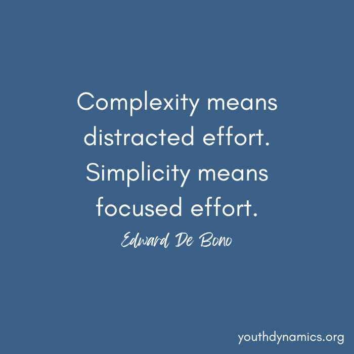 Quote 6 Complexity means distracted effort. Simplicity means focused effort.
