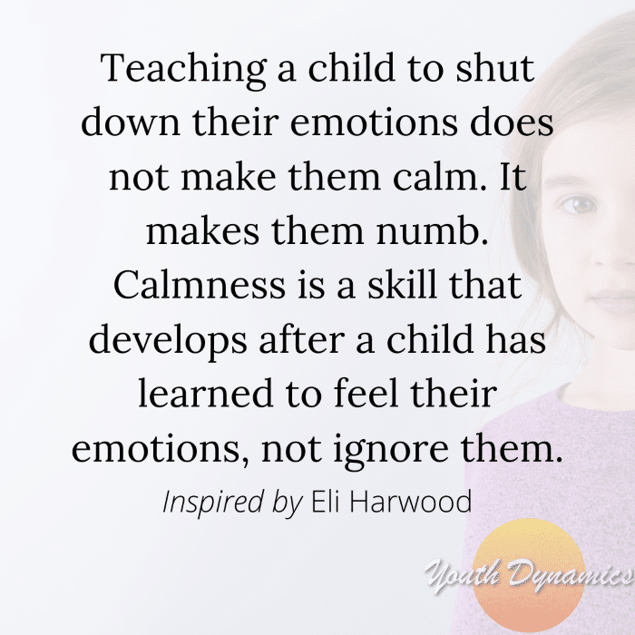 Quote 13 Teaching a child to shut down their emotions does not make them calm