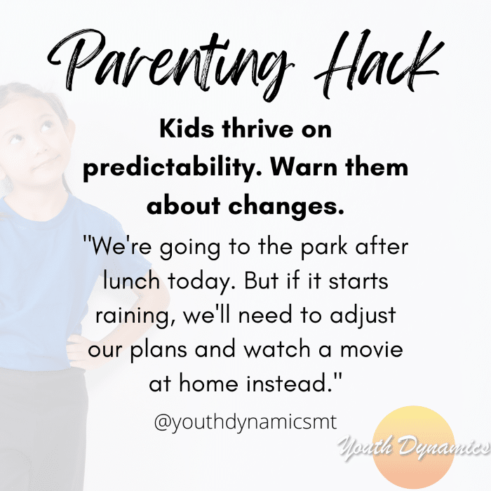 Kids need predictability
